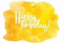 Yellow Happy Birthday